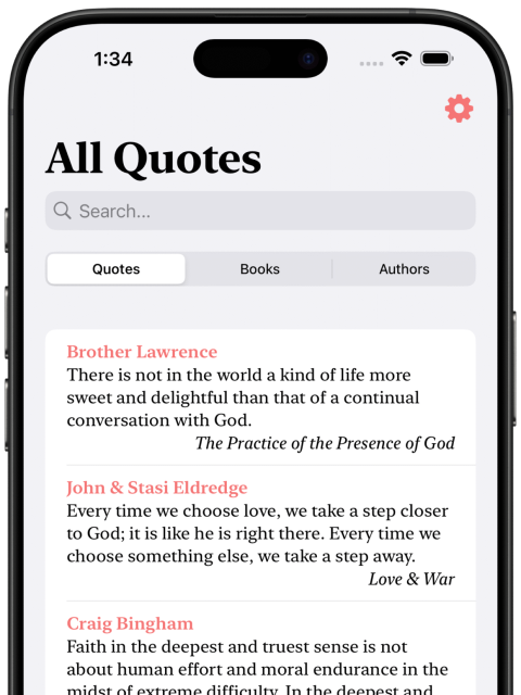 All Quotes Phone Image Image of iPhone with Quotes app open.